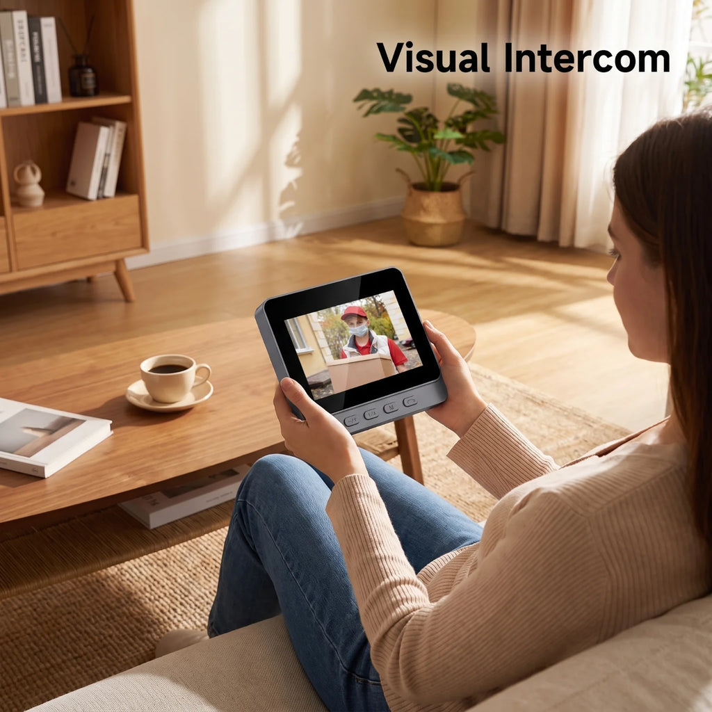 No Router Needed 2.4G Private Protocol Video Door Phone 4.3 Inch Indoor Monitor Long Standby Battery Infrared Night Vision Visitor Capture Door Bell