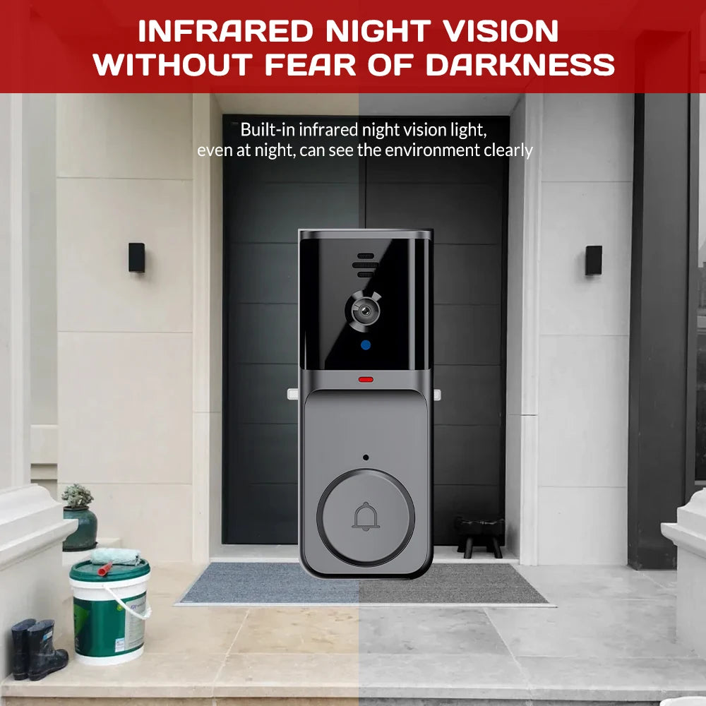 No Router Needed 2.4G Private Protocol Video Door Phone 4.3 Inch Indoor Monitor Long Standby Battery Infrared Night Vision Visitor Capture Door Bell